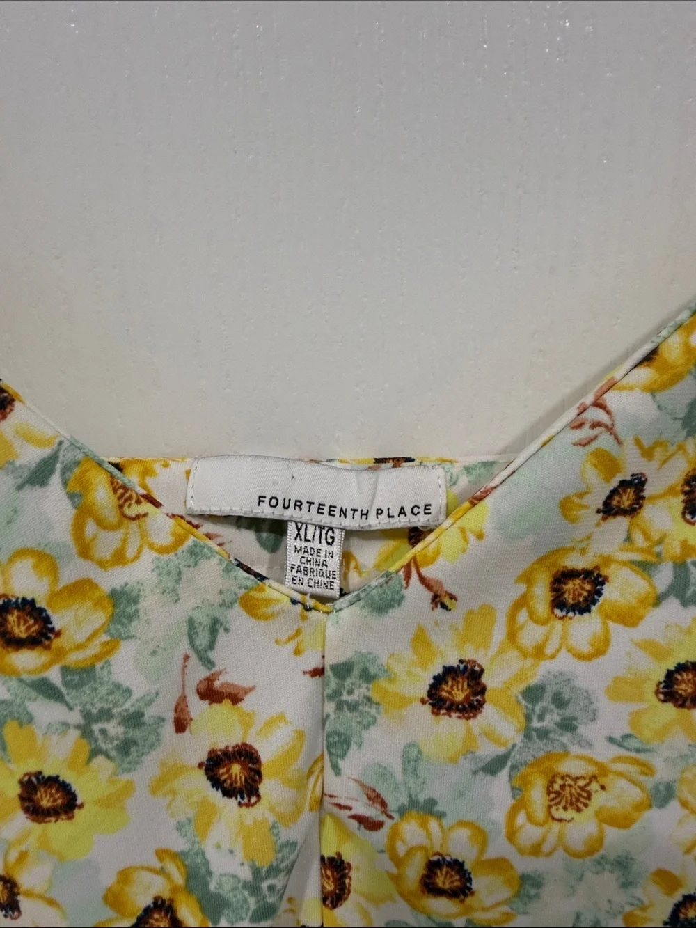 14th Place sunflower pattern Yellow Floral Slip Dress size xlarge maxi
